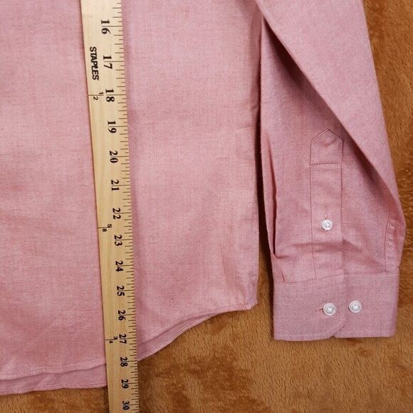 BLOOMINGDALES Shirt Mens Medium Brick Button Up Regular Fit Casual Workwear - Picture 6 of 7